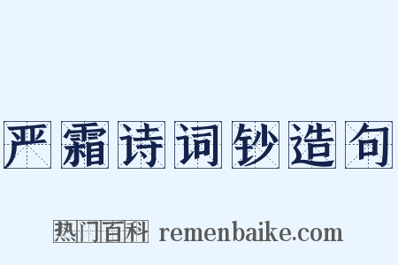严霜诗词钞造句是什么意思的图片